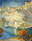 Diego Rivera Famous Paintings - View of Toledo